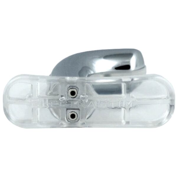 Masator de prostată ElectraStim Exo Rogue din metal cromat, cu structură din policarbonat transparent