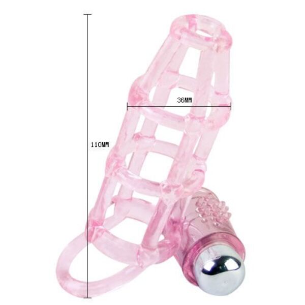 Manșon vibrator pentru penis Baile BI-014076 cu inelele și vibratorul pentru clitoris