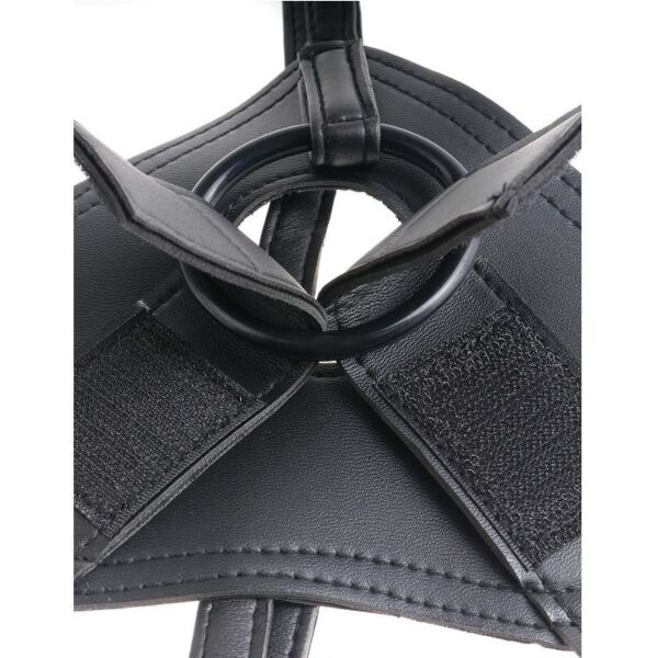 Ham strap-on cu dildo realist King Cock Strap-On Harness, cu bază cu ventuză