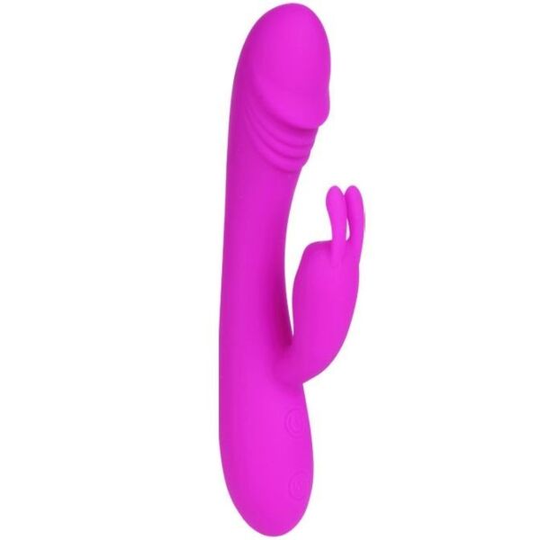 Vibrator rabbit Pretty Love Hunter din silicon, cu corp curbat și urechi de iepuraș