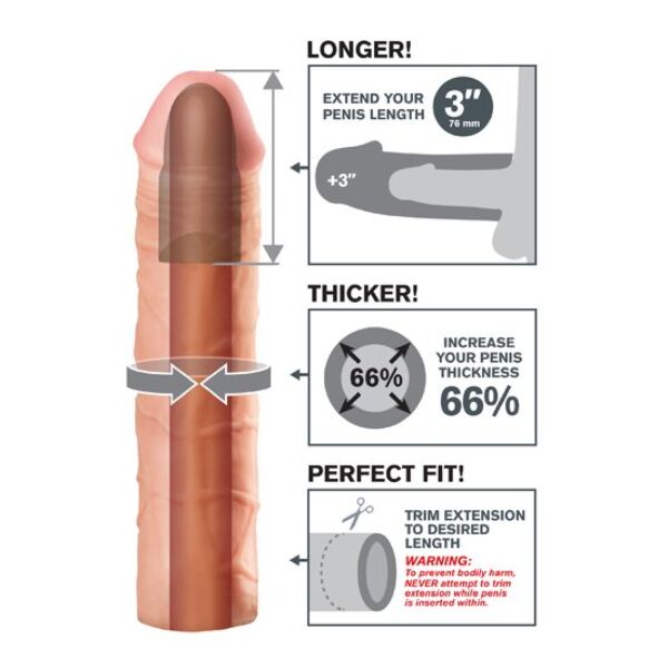 Manșon extensor pentru penis Pipedream Fantasy X-Tensions Mega 3