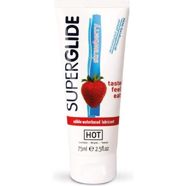 Lubrifiant comestibil HOT Superglide 75 ml, disponibil în cinci arome