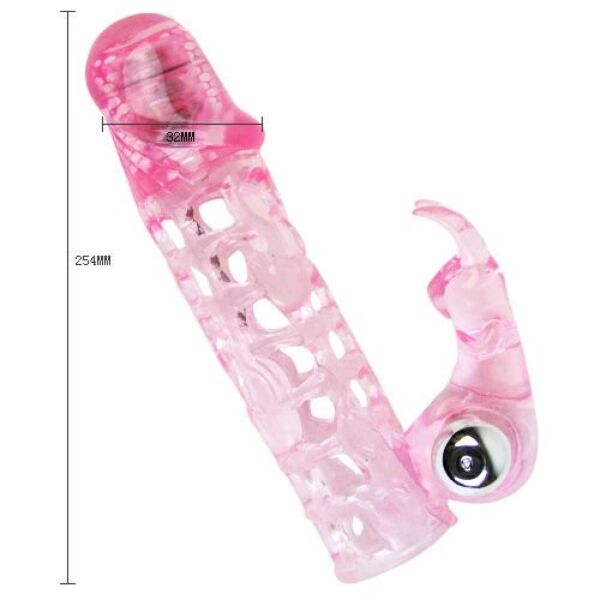 Manșon cu vibrații pentru penis Baile Ultimate Sleeve Love, transparent