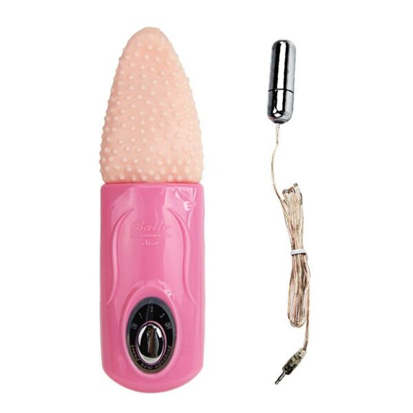 Limbă vibratoare Baile, jucărie flexibilă în formă de limbă, cu vârfuri în relief