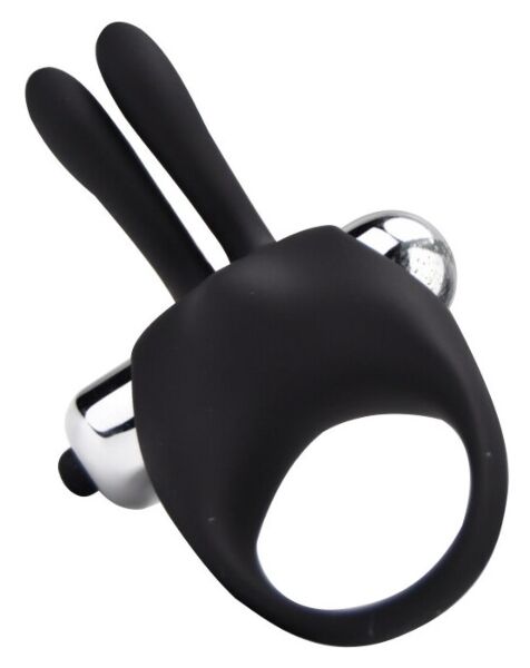 Inel vibrator Loving Joy Rabbit Cock Ring din silicon, cu vibrator bullet și urechi de iepure