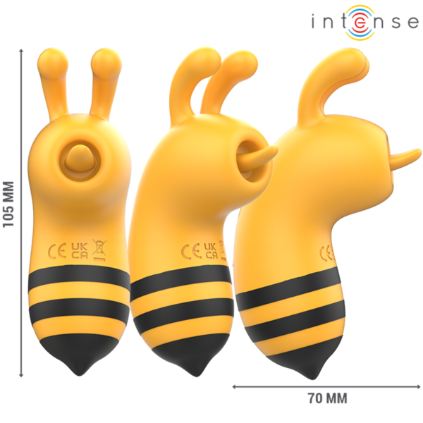 Vibrator clitoridian Intense Maya în formă de albină, galben cu negru