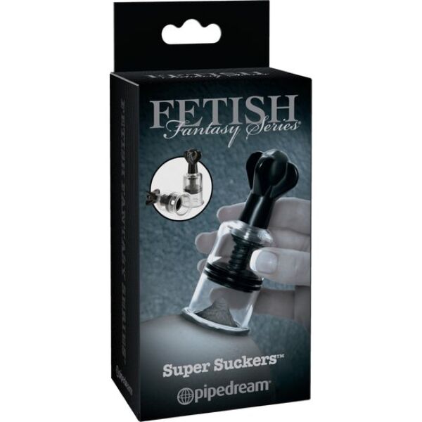 Ventuză pentru sfârcuri Fetish Fantasy Super Nipple Sucker, cu cilindrul transparent și rotița de aspirație