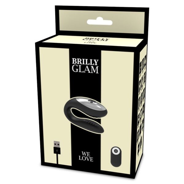 Vibrator pentru cupluri Brilly Glam We Love Black, cu telecomandă