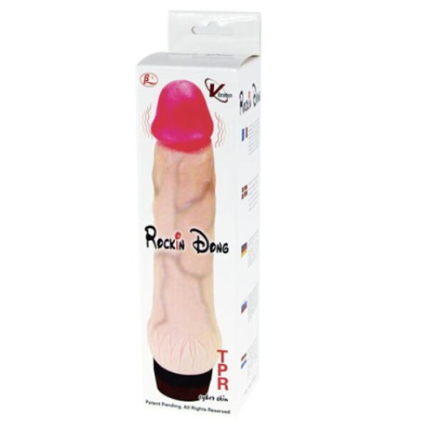 Dildo realist cu vibrații Baile Rocking Dong III, cu vene marcate