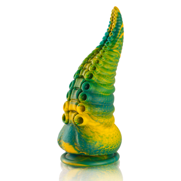 Dildo EPIC Cetus din colecția Cybersilicock, cu forma lui pe tronsoane și cu baza