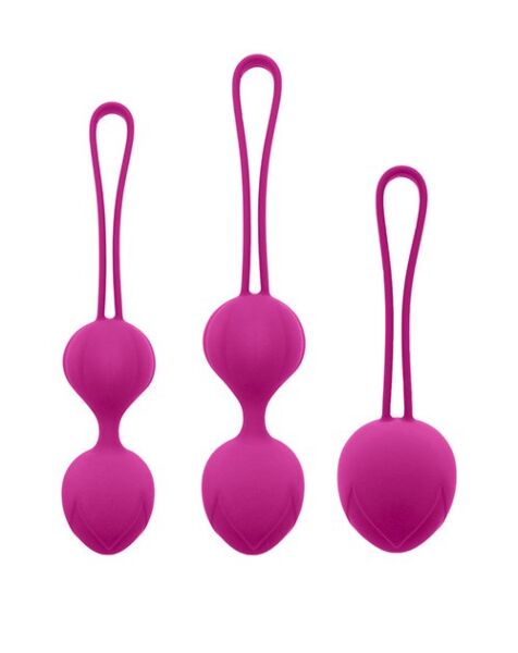 Set de bile vaginale S Pleasures Trio Kegel Trainer cu bila simplă și cele două bile duble