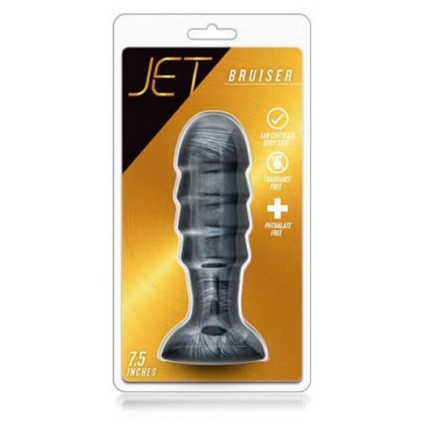 Dop anal Blush Novelties Jet Bruiser cu striații și bază cu ventuză