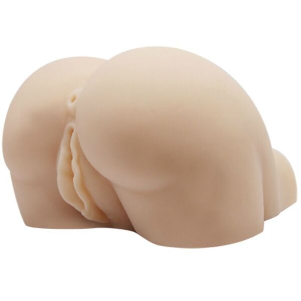 Masturbator Baile BM-009190 în formă de torso redus, cu vagină și anus, în culoare naturală, lângă telecomandă