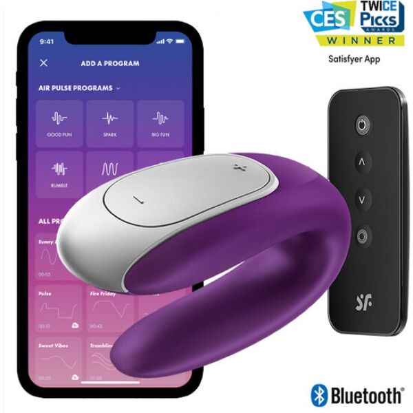 Vibrator pentru cupluri Satisfyer Double Fun, în formă de U