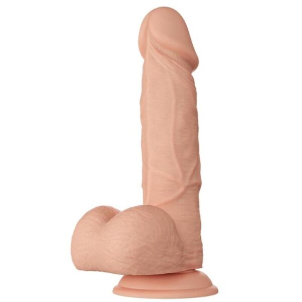 Dildo Baile 21,8 cm realist cu testicule și ventuză la bază, culoare naturală