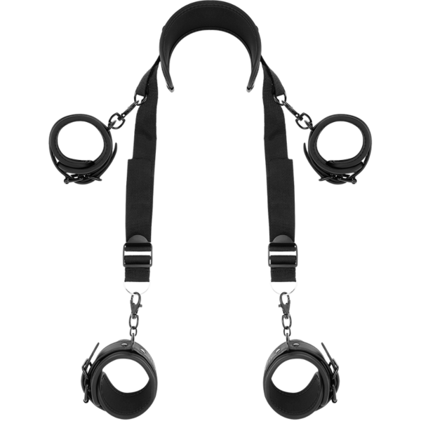 Set bondage Fetish Submissive cu cătușe de încheietură și de gleznă, ham de gât și curele