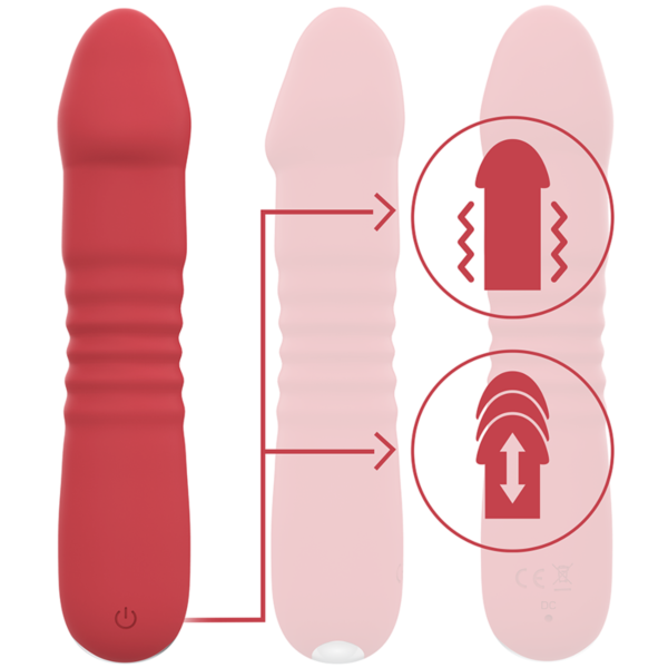Vibrator Intense Juni Up & Down de culoare roșie