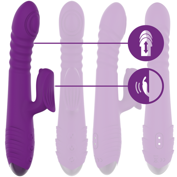 Vibrator Intense Iggy mov, cu stimulator clitoridian