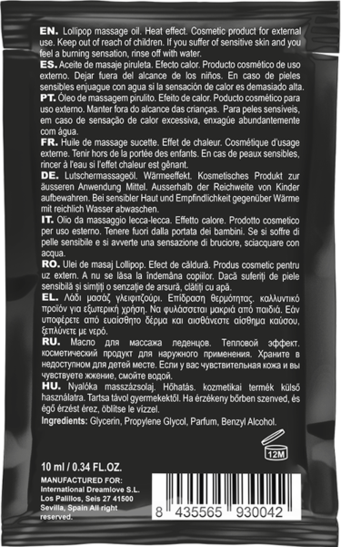Ulei de masaj Coquette Sensation Efect de Căldură de 10 ml