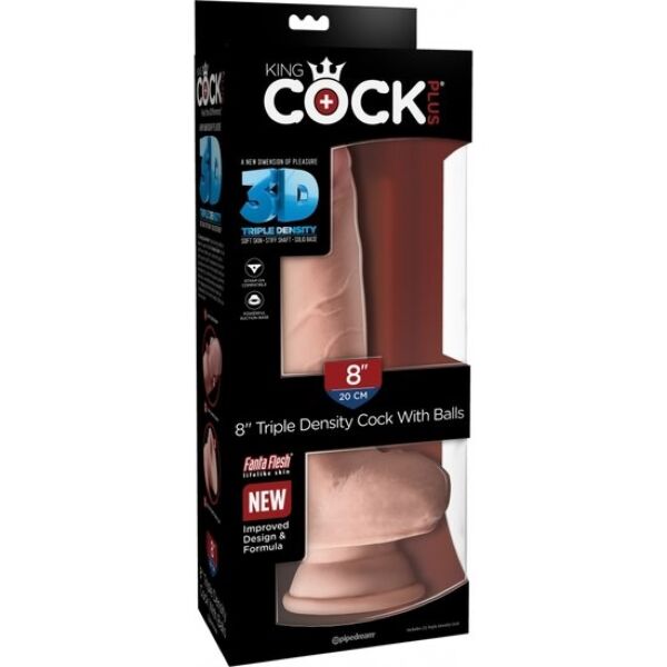 Dildo realist King Cock Plus Triple Density de la Pipedream, cu ventuză la bază