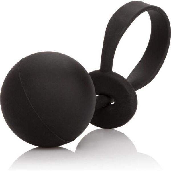 CalExotics Weighted Lasso Ring negru, cu inel tip lasou și bilă grea atașată