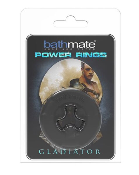 Inel pentru penis Bathmate Power Ring Gladiator, negru, cu trei reliefuri în interior