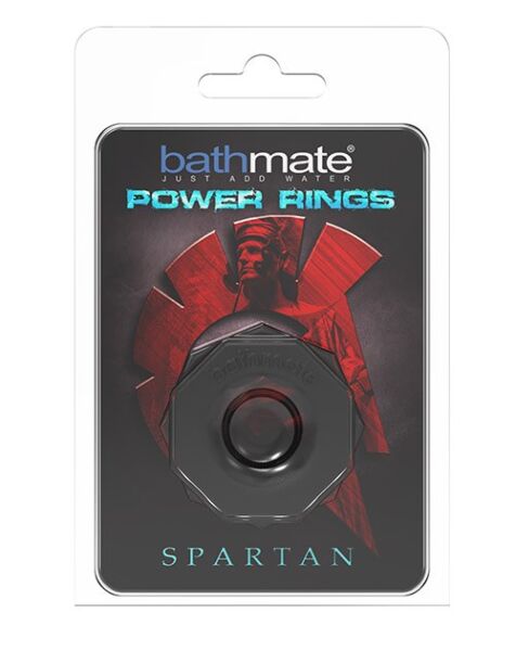 Inel pentru penis Bathmate Power Ring Spartan, negru, în formă octogonală