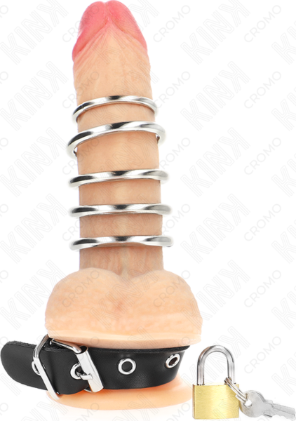 Kink Ring Power, curea neagră cu șase inele metalice