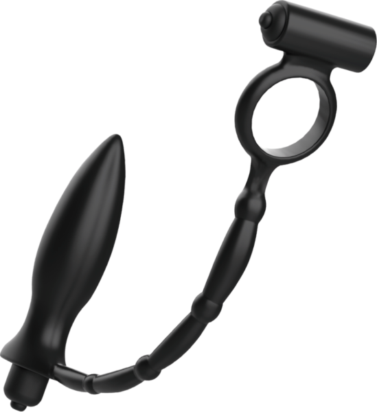 Dop anal vibrator Addicted Toys Annal Massager Cockring, cu inelul său pentru penis