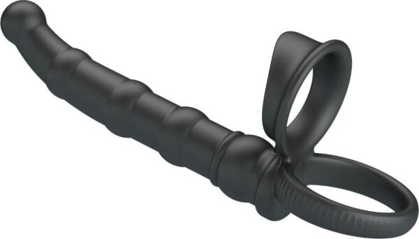 Inel vibrator pentru penis Pretty Love BI-210375 cu dopul anal din silicon