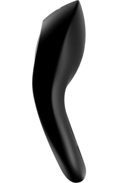 Inel vibrator Satisfyer Legendary Duo negru, cu cele două inele și stimulatorul din față