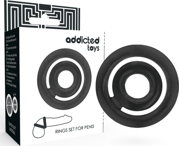 Set de inele pentru penis Addicted Toys Potenz, cu cele două inele ale sale