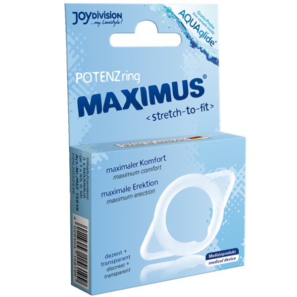 Set de trei inele pentru penis JOYDIVISION Maximus în mărimile XS, S și M, transparente