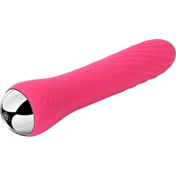 Vibrator SVAKOM Anya în culoarea Plum Red, flexibil și cu corpul striat