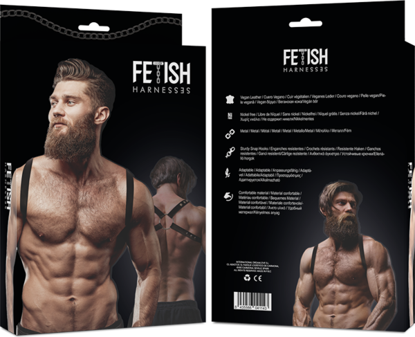 Ham pentru piept Fetish Submissive Attitude cu mai multe bretele pentru piept și umeri