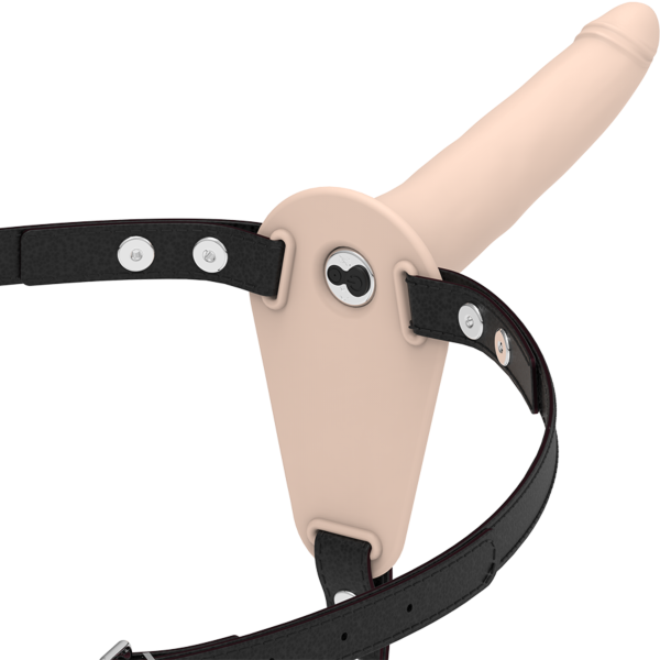 Ham strap-on cu vibrator Fetish Submissive 15 cm din silicon, cu centură elastică