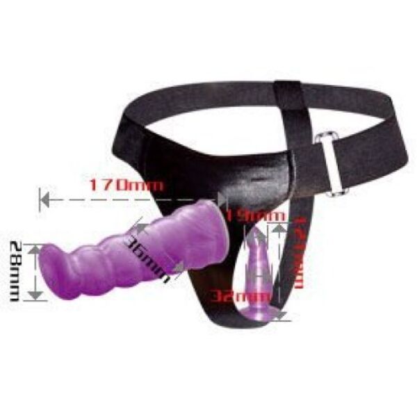 Ham strap-on Baile Gpoint cu chilot și două dildo-uri pentru dublă penetrare
