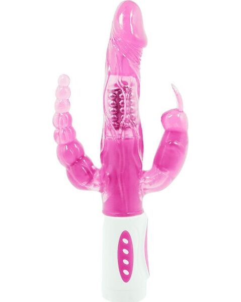 Vibrator Baile Pretty Bunny cu rotator și stimulatoare clitoridiană și anală