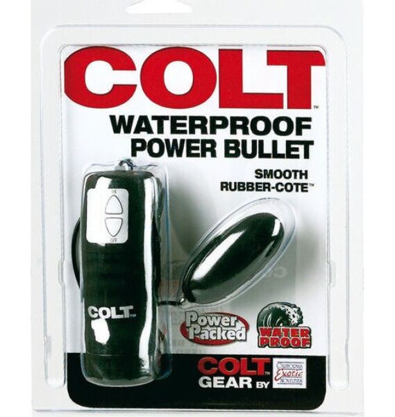CalExotics Colt Waterproof Power Bullet negru, cu telecomandă conectată prin cablu