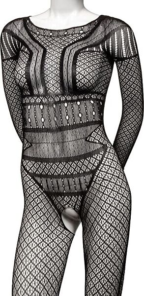 Body întreg din dantelă CalExotics Scandal Lace Body Suit, cu crotch decupat