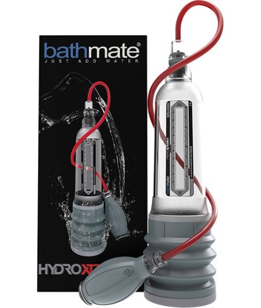 Pompă cu vacuum pentru penis Bathmate HydroXtreme 9, transparentă, cu para manuală