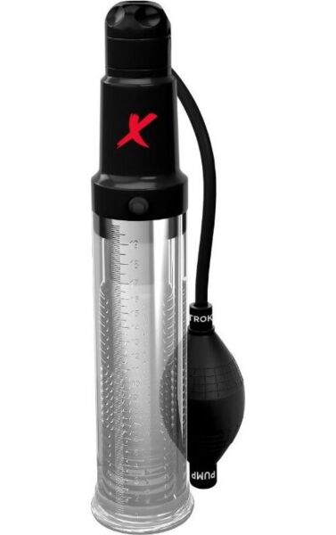 Pompă pentru erecție și masturbator PDX Elite Suck N Pump Stroker de la Pipedream, cu tub transparent
