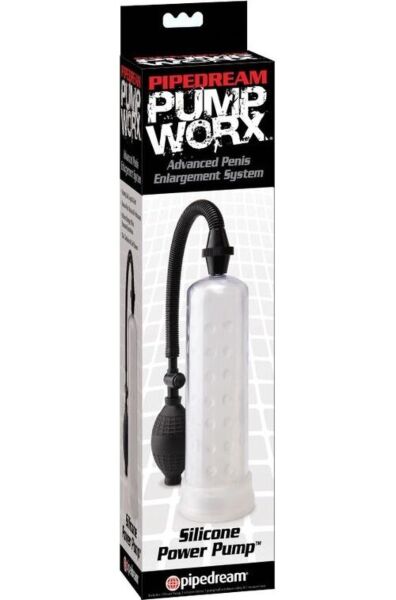 Pompă de erecție Pump Worx din silicon cu cilindru transparent