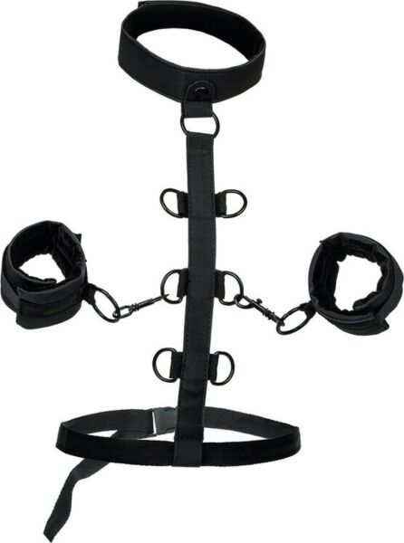 Set bondage CalExotics Boundless Collar, cu zgardă, cătușe și curele