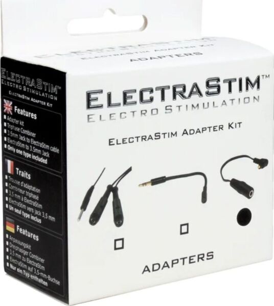 Cablu combinator ElectraStim Triphase Combiner cu conexiunea neagră și cele două conexiuni roșii