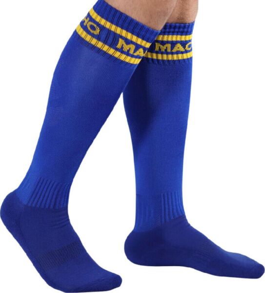 Șosete lungi Macho Underwear în stil ciorapi de fotbal, cu logoul mărcii