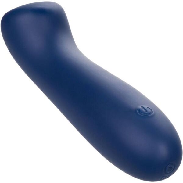Vibrator CalExotics Cashmere Satin G din silicon albastru, cu cap plat și tijă flexibilă