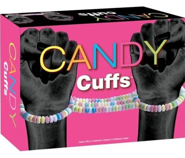 Cătușe comestibile Spencer & Fleetwood Candy Cuffs, din mărgele de bomboane colorate