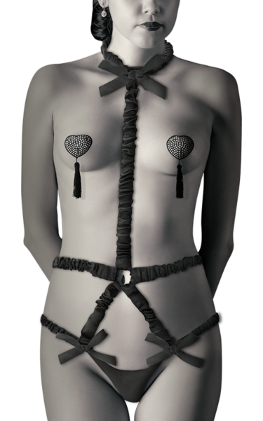 Harness Coquette Chic Desire cu acoperitoarele asortate pentru sfârcuri