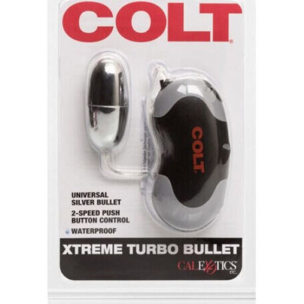 COLT Xtreme Turbo Bullet cu vibrator bullet argintiu conectat prin fir la controler